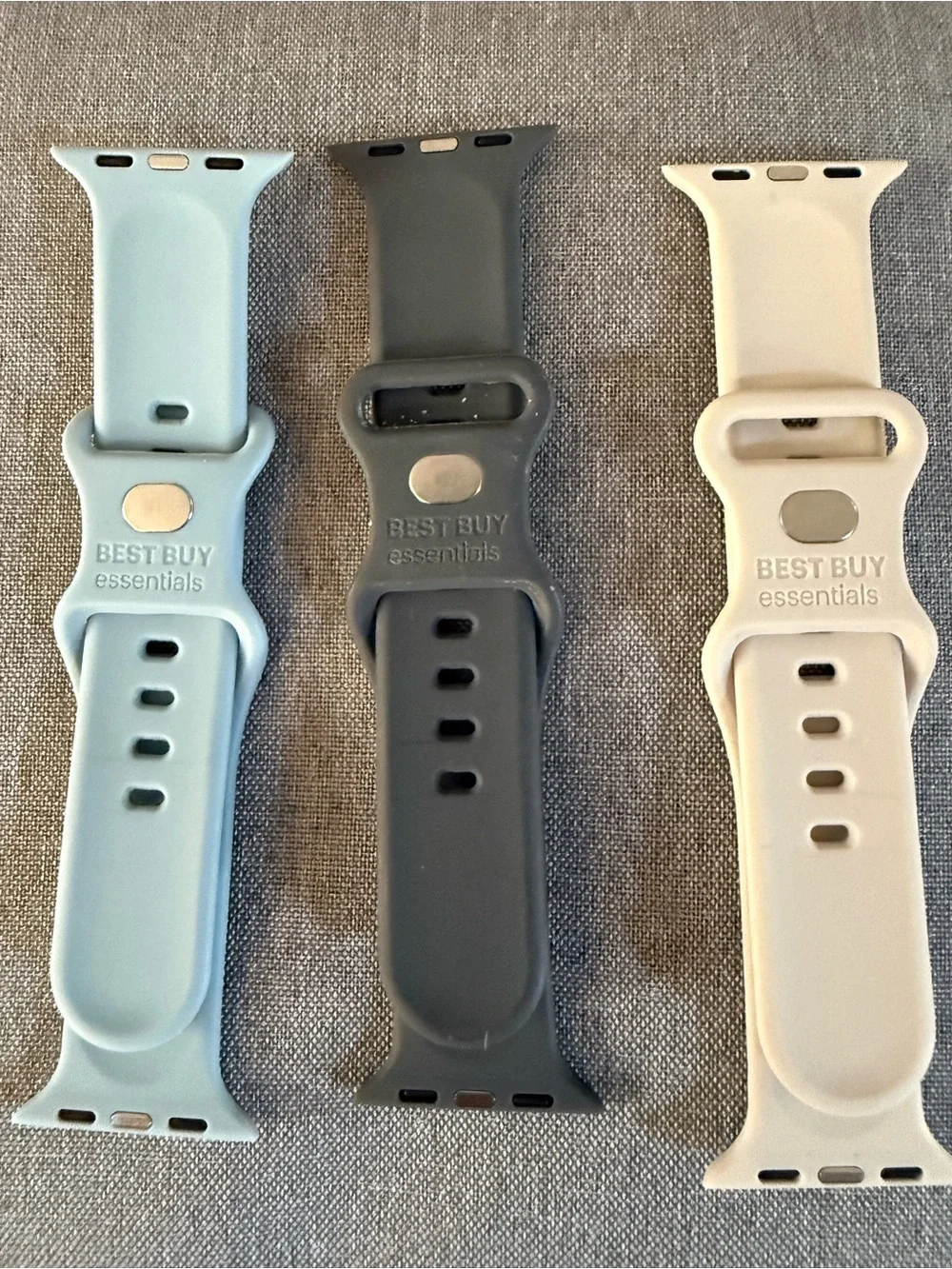 Watch Silicone Sport Bands - Blue, Gray, Cream (fits Apple 40-42mm)
